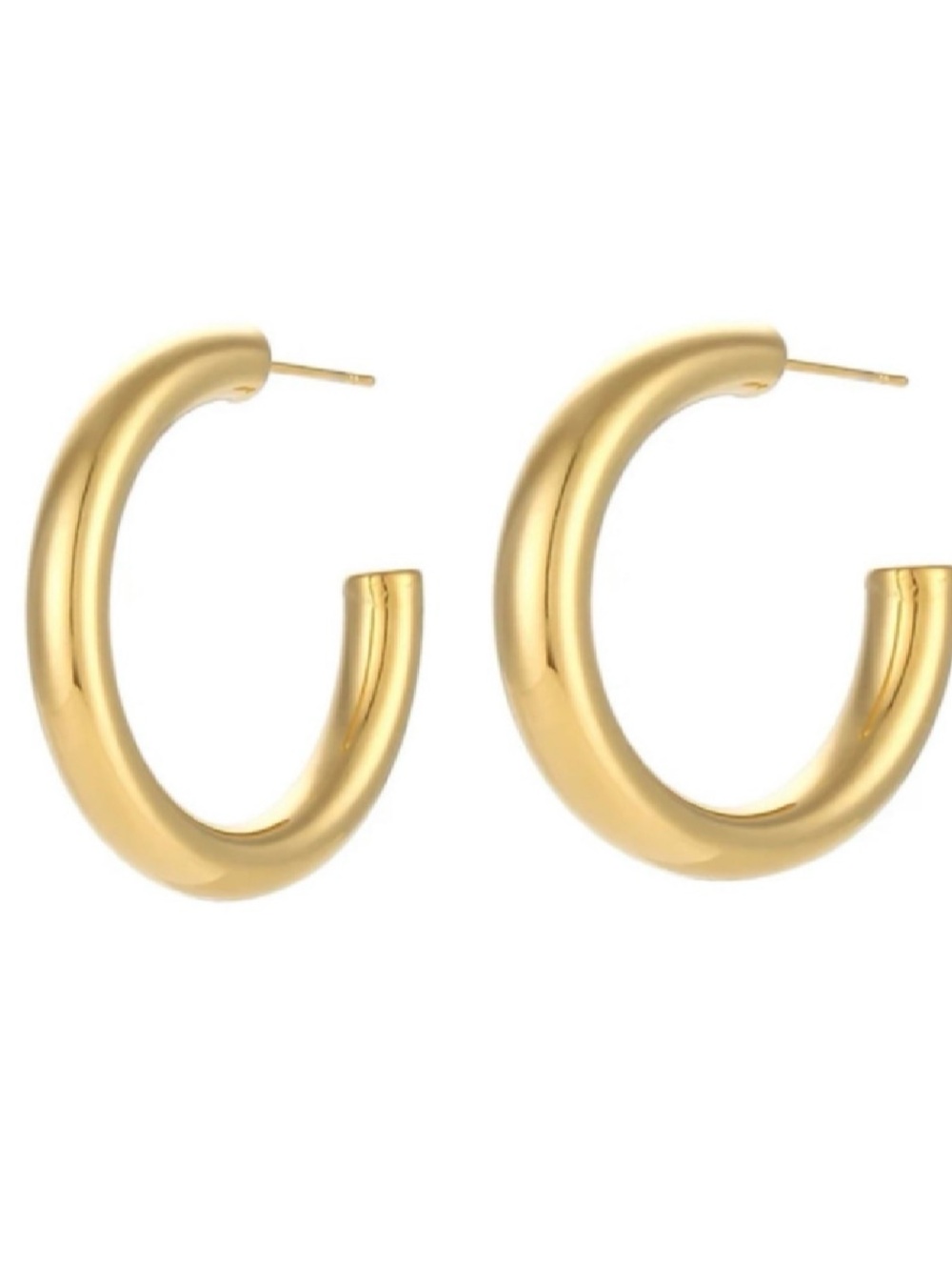 Polished Gold Tumbled Hoop Earrings - Women Jewelry